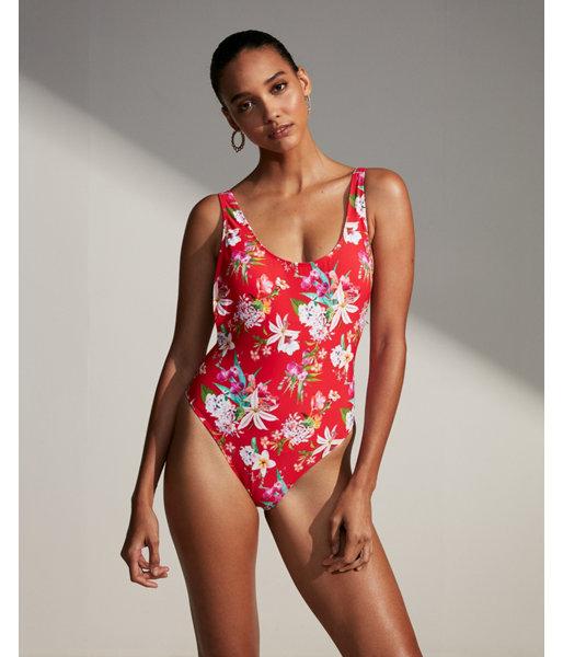 Express Womens Floral High Leg One-piece