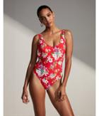 Express Womens Floral High Leg One-piece