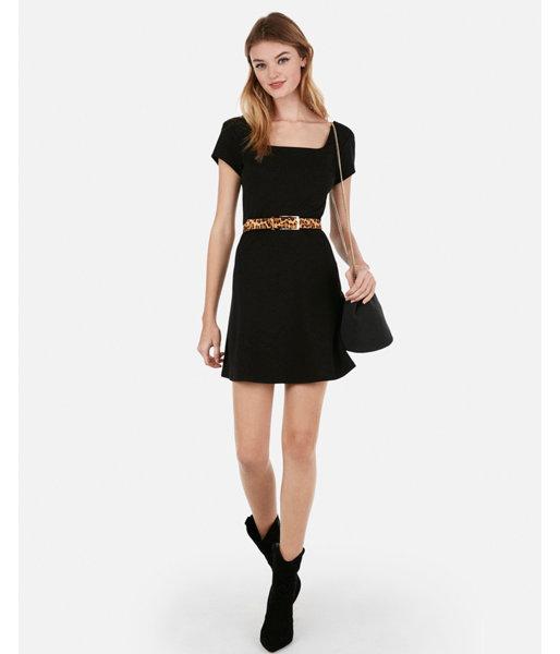 Express Womens Square Neck Fit And Flare