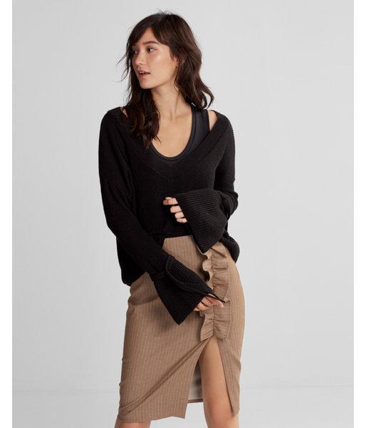 Express Womens Express Womens Who What Wear Pick Tie Sleeve Split Back Cropped