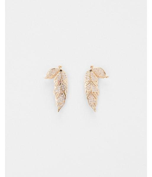 Express Womens Layered Leaf Crawl Earrings