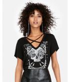 Express Womens Express One Eleven Chase Love Strappy V-neck Tee