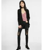 Express Womens Distressed Open Front Cover-up