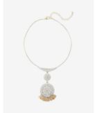 Express Womens Two Tone Double Filigree Drop Necklace