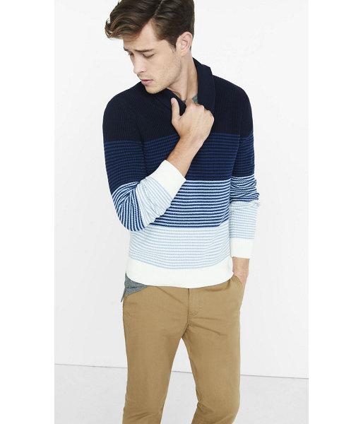 Express Men's  Color Blocked Shawl Neck Popover