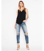 Express Womens V-neck Overlap Tank