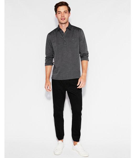 Express Mens Classic Slub Chambray Popover