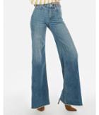 Express Womens High Waisted Medium Wash Stretch Wide