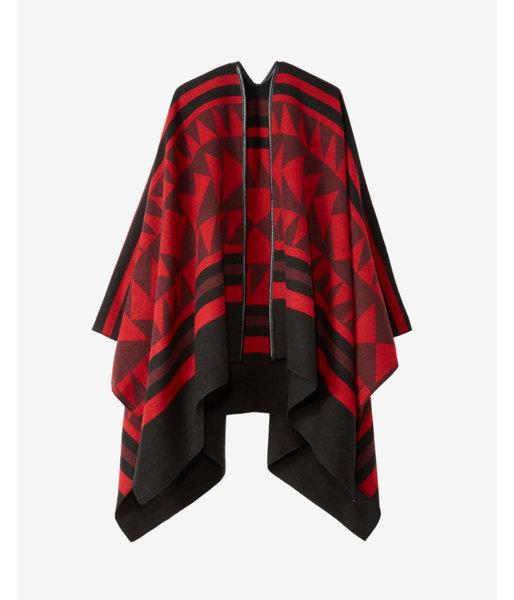 Express Womens Overblown Geometric Poncho