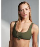 Express Womens Knot Front Scoop Neck Bikini Top