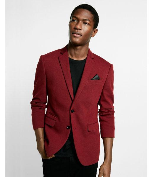 Express Mens Slim Photographer Textured Knit Blazer