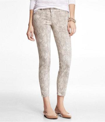 Express Womens Stella Printed Ankle Jean Legging - Snake Print