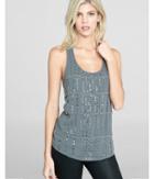 Express Womens Grey Stud And Sequin Embellished Tank