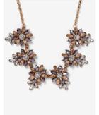 Express Womens Cluster Flower Statement Necklace