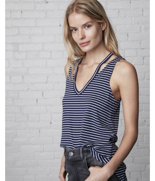 Express Womens Striped Slash Neck Tank