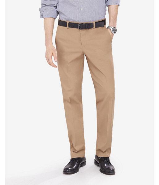 Express Mens Classic Khaki Stretch Cotton Dress Pant