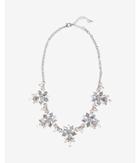 Express Womens Flower Cluster Statement Necklace