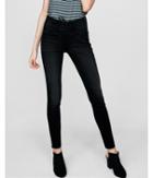 Express Womens High Waisted Black Lace-up Jean