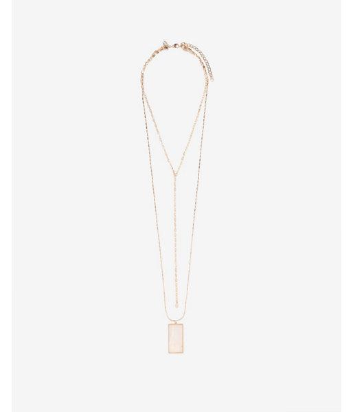 Express Womens Rectangle Pendant Necklace