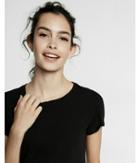 Express Vintage Cotton Skimming V-neck Tee