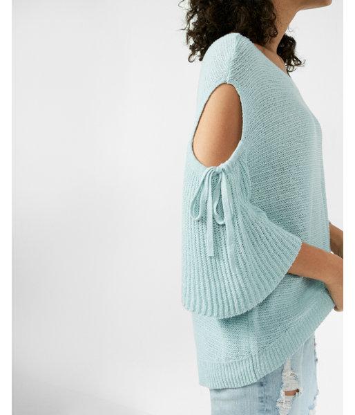 Express Womens Drop Shoulder Cutout Flare Sleeve Pullover