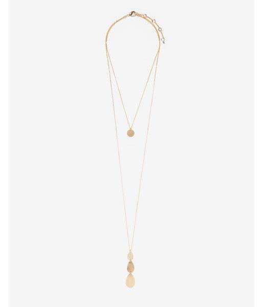 Express Womens Hi-lo Teardrop Disc Necklace