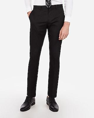 Express Mens Slim Black Cotton Sateen Stretch