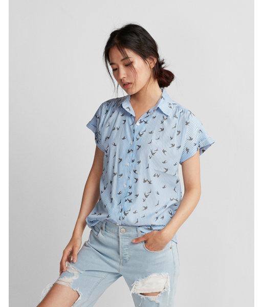 Express Bird Print Easy Drape Short