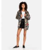 Express Womens Camo Sequin Floral Embroidered Jacket