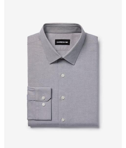 Express Mens Slim Solid Easy Care Oxford