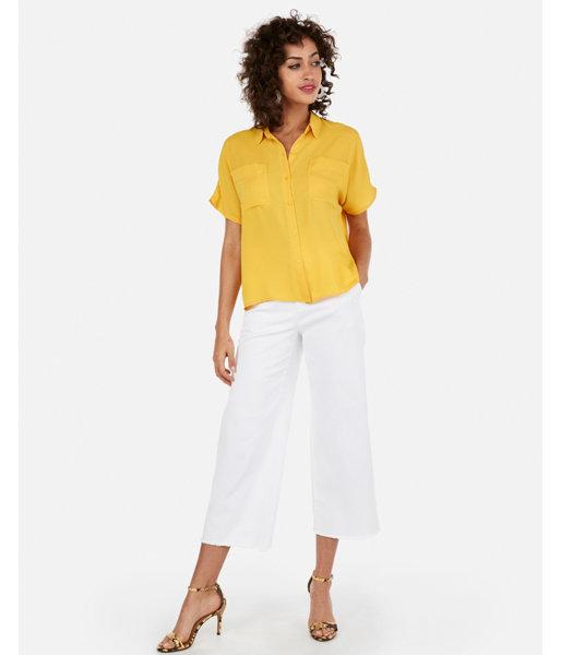 Express Womens Boxy Cropped Two Pocket