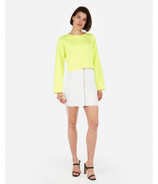 Express Womens Express One Eleven Neon Cropped Crew Neck