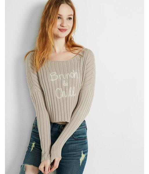Express Womens Brunch And Chill Cropped