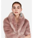Express Womens Petite Long Faux Fur Coat