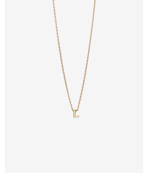 Express Womens Gold Mini L Initial Necklace