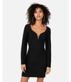Express Womens Metallic Sweetheart Long Sleeve V-wire  Dress