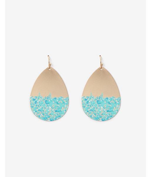 Express Womens Painted Metal Teardrop Earrings
