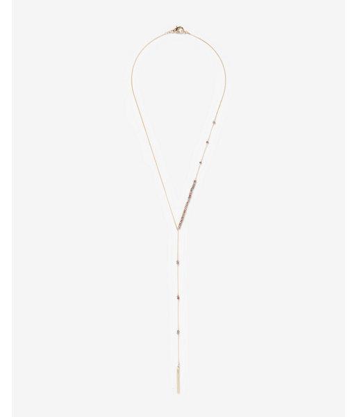 Express Womens Asymmetrical Faceted Stick Y Necklace