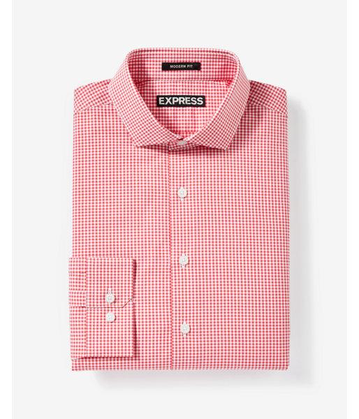 Express Mens Modern Fit Check Cotton Dress