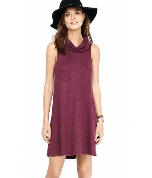 Express Women's Dresses Plush Jersey Cowl Neck Trapeze Dress