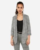 Express Womens Textured Knit Patch Pocket Boyfriend Blazer