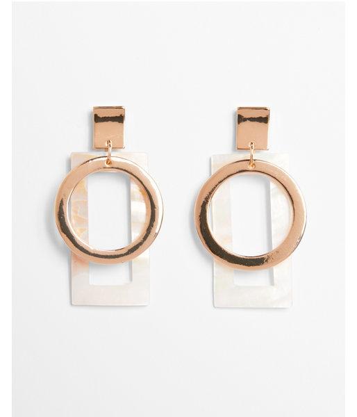 Express Womens Layered Geometric Drop Earrings