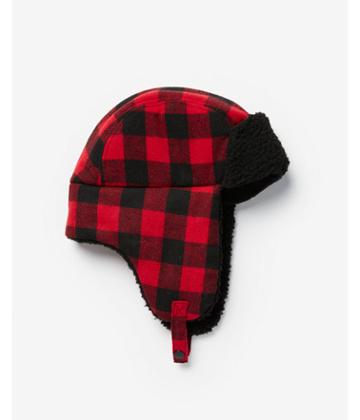 Express Mens Buffalo Check Trapper Hat