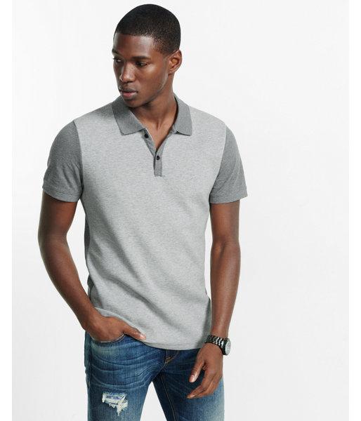 Express Mens Color Block Pique Polo