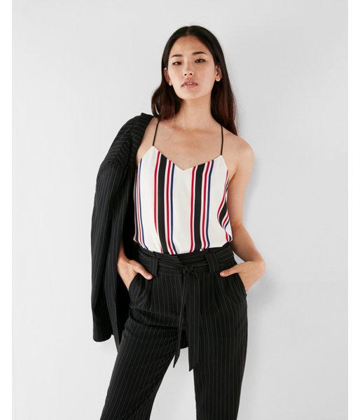 Express Womens Striped V-neck Barcelona Cami