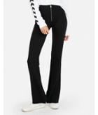 Express Womens High Waisted Zip Front Flared Track Pant