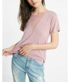Express Womens Mesh Deep V-neck Tee