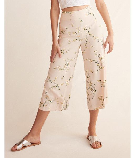 Express Womens High Waisted Floral Culottes