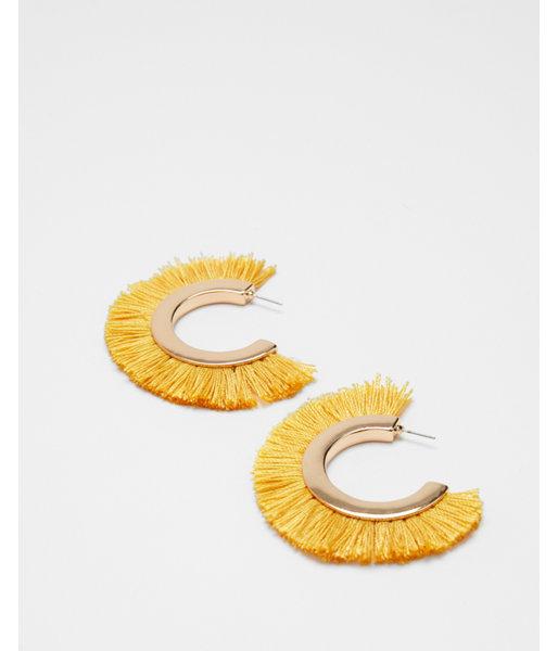 Express Womens Fringe Open Hoop Earrings