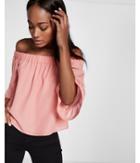 Express Womens Ruffle Sleeve Off The Shoulder Blouse